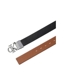CALVIN KLEIN CK HARDWARE Wendbarer Lederg&uuml;rtel Schwarz/CK Cognac/Antiksilber - G&uuml;rtel - 2