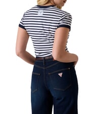 GUESS STRIPED MINI 4G LOGO Gestreiftes T-Shirt - T-Shirts und Tops f&uuml;r Damen