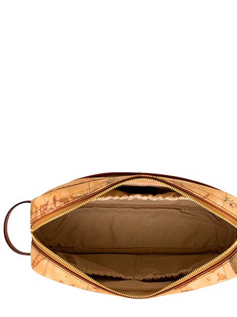 GEO CLASSIC Gro&szlig;er Kosmetikkoffer aus gemischtem Leder NAT&Uuml;RLICH - Beauty-Case