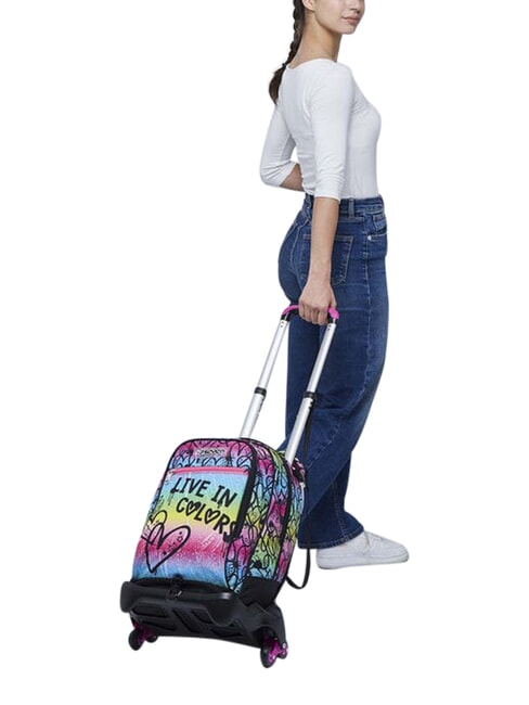 COLOUR EXPRESSION 3-r&auml;driger Trolley-Rucksack, abnehmbar RHODAMINROT - Rucks&auml;cke mit Trolleyfunktion