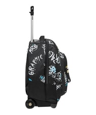 SEVEN GRAFFITI BOY 2-r&auml;driger Trolley-Rucksack, fest Schwarz - Rucks&auml;cke mit Trolleyfunktion - 2