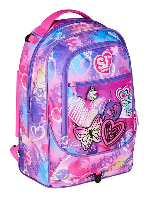 TINYPATCH GIRL 3-r&auml;driger Trolley-Rucksack, abnehmbar SCHWARZ GESTREIFTER WALD - Rucks&auml;cke mit Trolleyfunktion