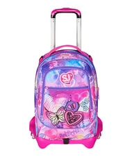 SJGANG TINYPATCH GIRL 3-r&auml;driger Trolley-Rucksack, abnehmbar SCHWARZ GESTREIFTER WALD - Rucks&auml;cke mit Trolleyfunktion - 9