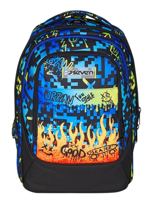 SCRIBBLED FLAME Abnehmbarer 2-Rad-Trolley-Rucksack KIEFERNNADEL - Rucks&auml;cke mit Trolleyfunktion