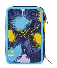 SJGANG SJ EVER Federm&auml;ppchen mit 3 Rei&szlig;verschl&uuml;ssen Glockenblume t&uuml;rkis - Etuis und Zubeh&ouml;r - 3