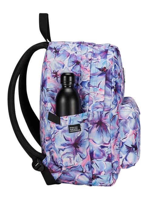 NEW WAY Rucksack mit zwei F&auml;chern helle Blumen - Rucks&auml;cke f&uuml;r Schule &amp; Freizeit