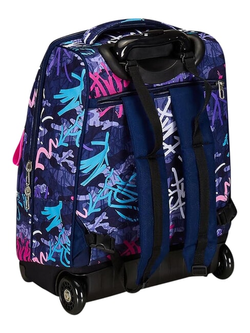 GRAFFITIMIX 2-r&auml;driger Trolley-Rucksack, fest montiert BLAU H&Ouml;FLICH - Rucks&auml;cke mit Trolleyfunktion