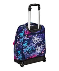 SEVEN GRAFFITIMIX 2-r&auml;driger Trolley-Rucksack, fest montiert BLAU H&Ouml;FLICH - Rucks&auml;cke mit Trolleyfunktion - 7