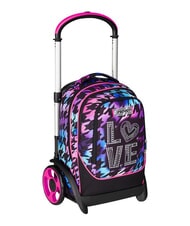SEVEN GLOW LOVE Abnehmbarer 2-Rad-Trolley-Rucksack Schwarz - Rucks&auml;cke mit Trolleyfunktion - 4
