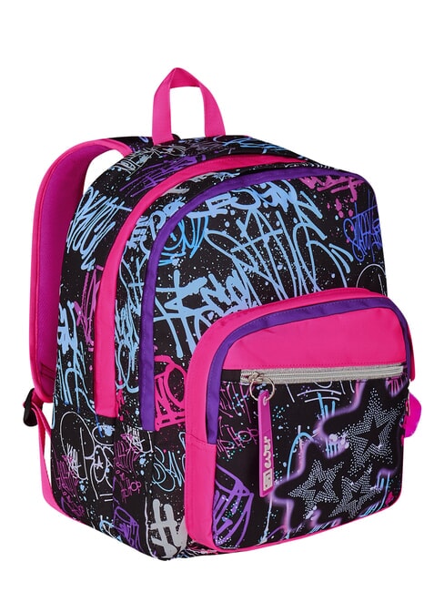 SJ EVER FIXSTAR GIRL Rucksack mit zwei F&auml;chern Schwarz - Rucks&auml;cke f&uuml;r Schule &amp; Freizeit