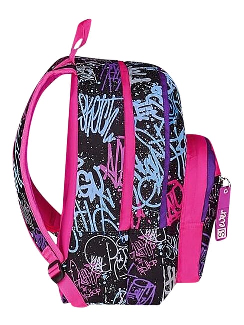 SJ EVER FIXSTAR GIRL Rucksack mit zwei F&auml;chern Schwarz - Rucks&auml;cke f&uuml;r Schule &amp; Freizeit