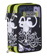 SEVEN GET TOGETHER Federm&auml;ppchen mit 3 Rei&szlig;verschl&uuml;ssen Stahlgrau - Etuis und Zubeh&ouml;r - 7