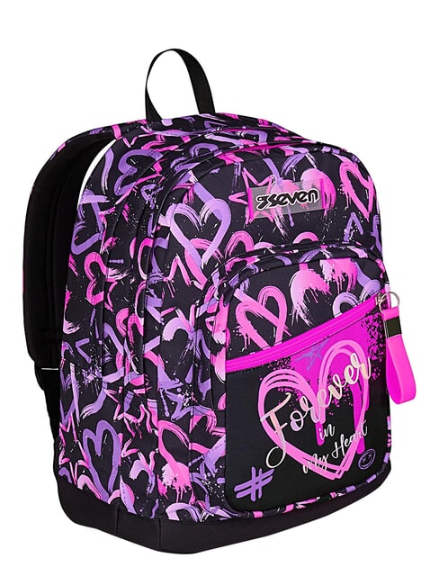 LOVELY ELEMENTS Rucksack mit zwei F&auml;chern rosa Erdbeere - Rucks&auml;cke f&uuml;r Schule &amp; Freizeit