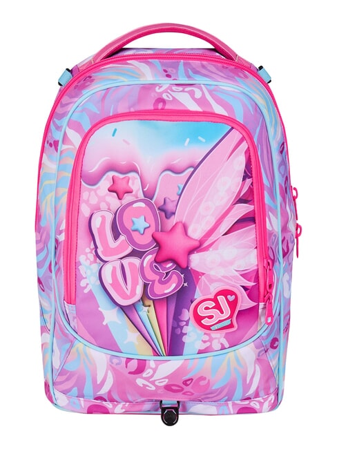 PLUSHY RABBIT 3-r&auml;driger Trolley-Rucksack, abnehmbar rosa Puppe - Rucks&auml;cke mit Trolleyfunktion
