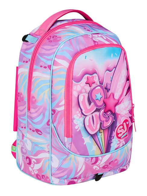 PLUSHY RABBIT 3-r&auml;driger Trolley-Rucksack, abnehmbar rosa Puppe - Rucks&auml;cke mit Trolleyfunktion