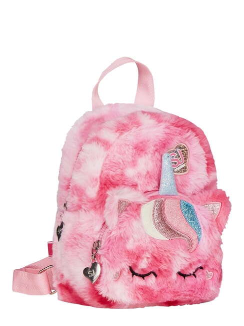 PLUSHY ANIMALS Mini-Pelzrucksack SCHWARZ GESTREIFTER WALD - Rucks&auml;cke f&uuml;r Schule &amp; Freizeit