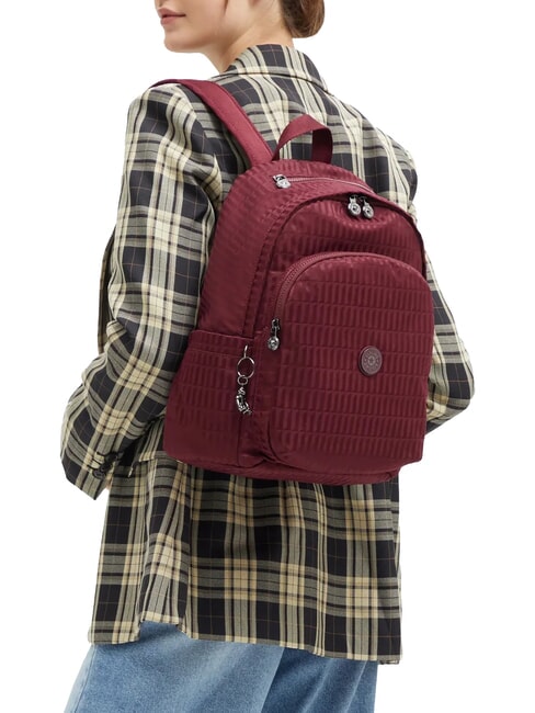 DELIA M Rucksack bordeauxrotes Jacquard-Fliesenmuster - Rucks&auml;cke f&uuml;r Schule &amp; Freizeit
