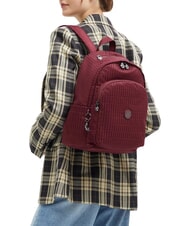 KIPLING DELIA M Rucksack bordeauxrotes Jacquard-Fliesenmuster - Rucks&auml;cke f&uuml;r Schule &amp; Freizeit - 5