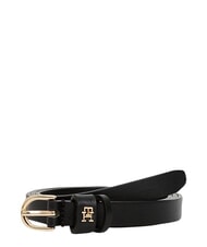 TOMMY HILFIGER TH LOGO d&uuml;nner Lederg&uuml;rtel f&uuml;r Damen Schwarz - G&uuml;rtel - 2