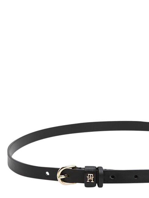 TH LOGO d&uuml;nner Lederg&uuml;rtel f&uuml;r Damen Schwarz - G&uuml;rtel