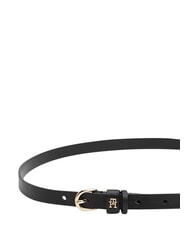 TOMMY HILFIGER TH LOGO d&uuml;nner Lederg&uuml;rtel f&uuml;r Damen Schwarz - G&uuml;rtel - 3