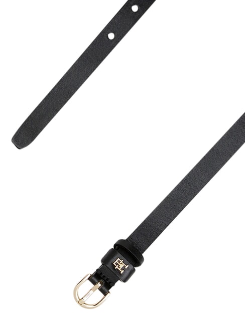 TH LOGO d&uuml;nner Lederg&uuml;rtel f&uuml;r Damen Schwarz - G&uuml;rtel