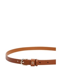 TOMMY HILFIGER TH LOGO d&uuml;nner Lederg&uuml;rtel f&uuml;r Damen Cognac - G&uuml;rtel - 3