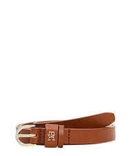 TOMMY HILFIGER TH LOGO d&uuml;nner Lederg&uuml;rtel f&uuml;r Damen Cognac - G&uuml;rtel - 2
