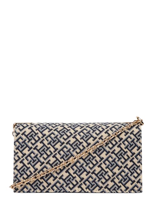 TH HER Mini-Tasche mit Ketten-Schulterriemen blau mono - Damentaschen