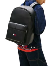 TOMMY HILFIGER TJ ESS DAILY PU Rucksack mit Vordertasche Schwarz - Rucks&auml;cke f&uuml;r Schule &amp; Freizeit - 2