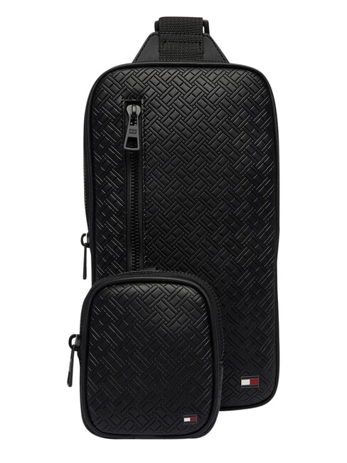 TH EMBOSSED FLAG Ein-Schulter-Tasche Schwarz - H&uuml;fttaschen