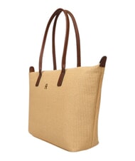 TOMMY HILFIGER POPETTE Schultertasche, XL Sand-Mono - Damentaschen - 4