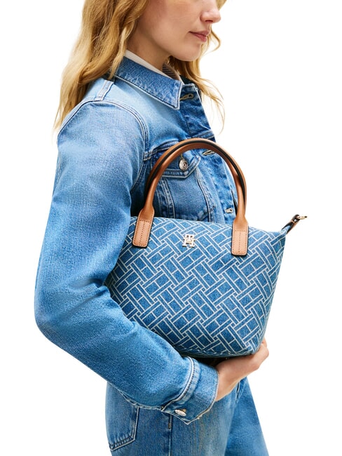 POPETTE Handtasche mit Schulterriemen blauer Denim - Damentaschen