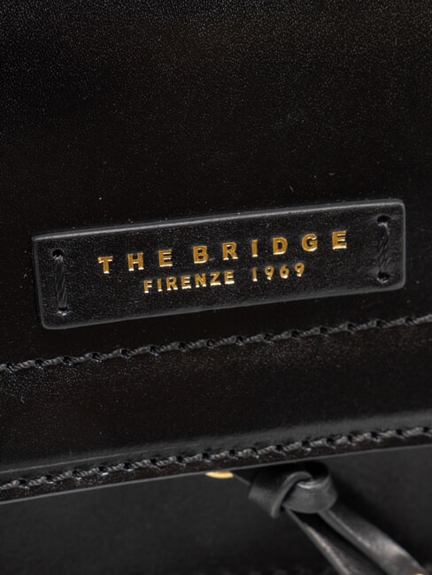 ELBA Ledertasche mit Schulterklappe Schwarzes Gold - Damentaschen