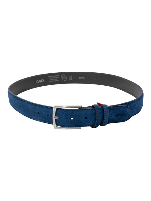 BASIC Lederg&uuml;rtel mit gepr&auml;gtem Logo hellblau - G&uuml;rtel