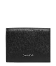 CALVIN KLEIN HARDWARE EMBLEM PEBB Rei&szlig;verschlussgeldb&ouml;rse aus Leder auf Schwarz - Brieftaschen Damen - 2