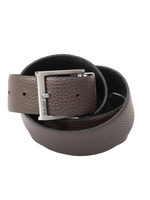 CERVO Lederg&uuml;rtel Schwarz/Dunkelbraun - G&uuml;rtel