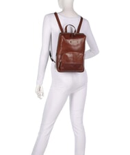 THE BRIDGE IOLANDA Rucksack mit Vordertasche, aus Leder BRAUN - Damentaschen - 5