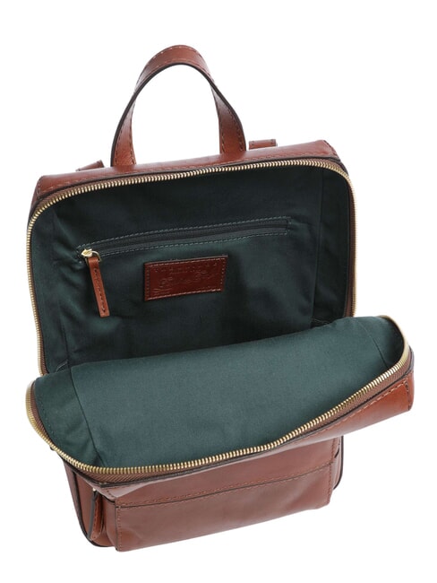 IOLANDA Rucksack mit Vordertasche, aus Leder BRAUN - Damentaschen