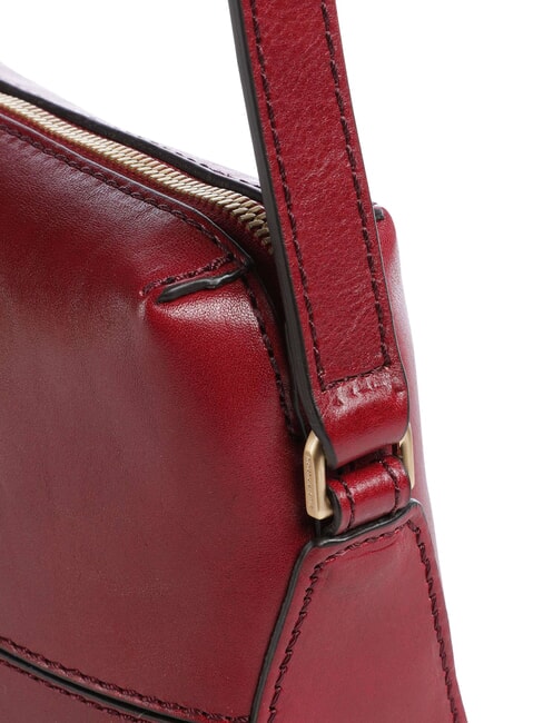 IOLANDA Kleine Schultertasche aus Leder Johannisbeere / Gold - Damentaschen