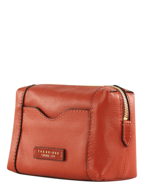 GEMMA  Kosmetiktasche aus Leder gebranntes Orange abb. Gold - Beauty-Case
