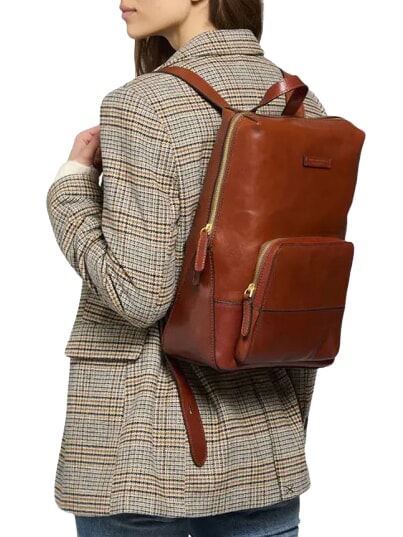 IOLANDA Lederrucksack BRAUN - Damentaschen