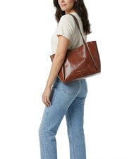 THE BRIDGE ICONS Leder-Shopper-Tasche mit Clutch BRAUN - Damentaschen - 5