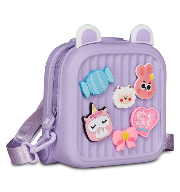 GIRLY PINS Mini-Rucksack mit abnehmbaren Anstecknadeln Englischer Lavendel - Rucks&auml;cke f&uuml;r Schule &amp; Freizeit