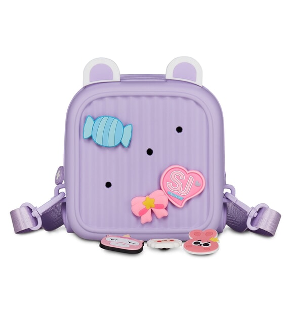 GIRLY PINS Mini-Rucksack mit abnehmbaren Anstecknadeln Englischer Lavendel - Rucks&auml;cke f&uuml;r Schule &amp; Freizeit