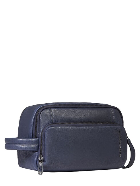 CRONUS Kosmetikkoffer aus Leder Blau - Beauty-Case