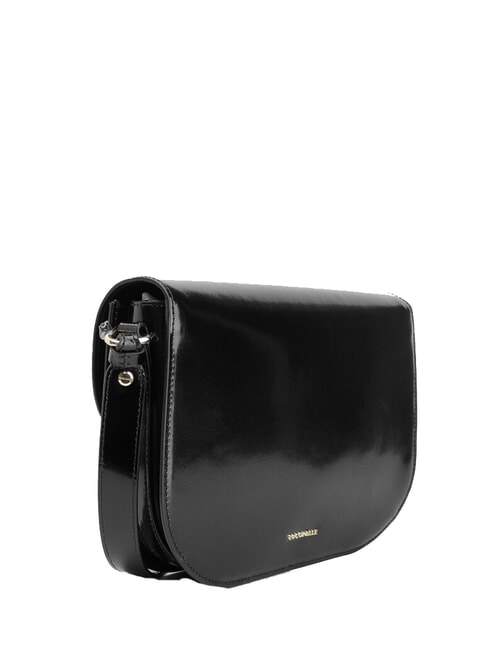 CAMPIONARIO - DEW SHINY CALF Schultertasche aus geb&uuml;rstetem Leder Schwarz - Damentaschen