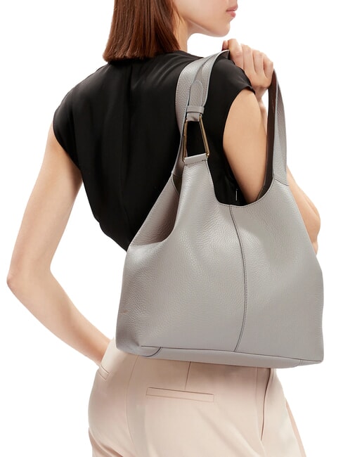 CAMPIONARIO - BRUME Schultertasche, Leder hellgrau - Damentaschen