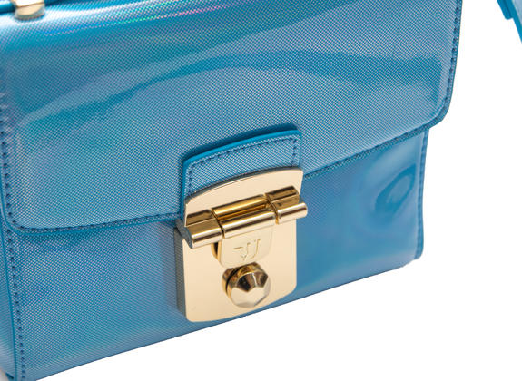 Jeans Levanto Gl&auml;nzende Mini-Umh&auml;ngetasche Blau - Damentaschen