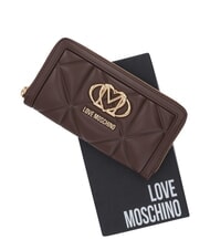 LOVE MOSCHINO EMBOSSED Gro&szlig;e Geldb&ouml;rse mit Rundum-Rei&szlig;verschluss Schokolade - Brieftaschen Damen - 4